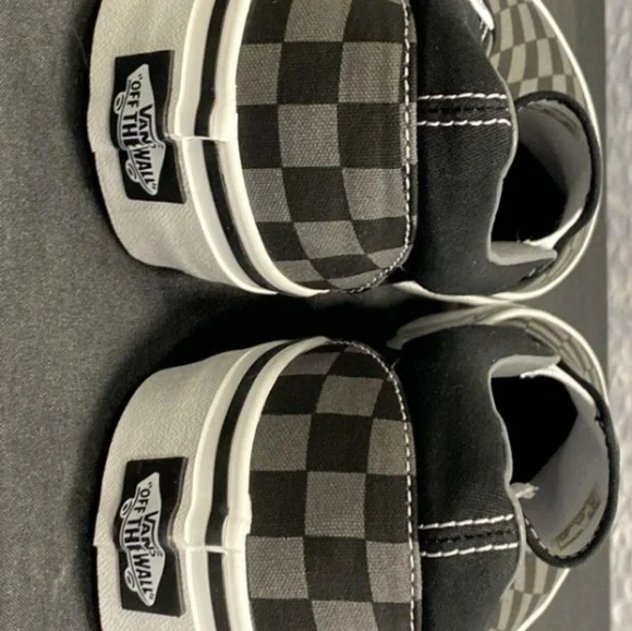 Vans Off The Wall Classic Slip-On Checkerboard Pewter & Black Size 10 New/Box - Picture 6 of 10